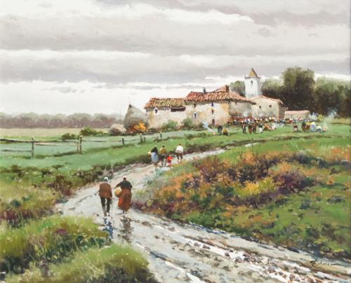 JOSEP COLOMER (Girona 1935-2003), Paisaje, Óleo sobre lienz