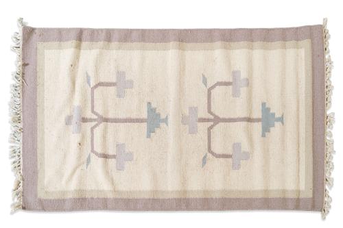 Kilim de diseño geométrico moderno en algodón Campo beige