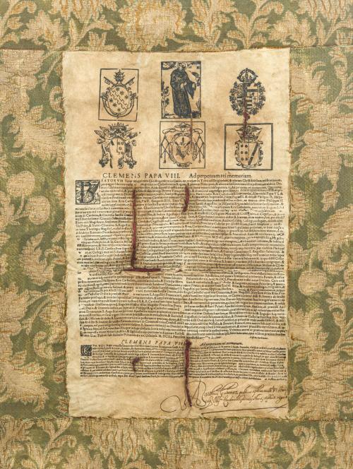 Bula del Papa Clemente VII enmarcada