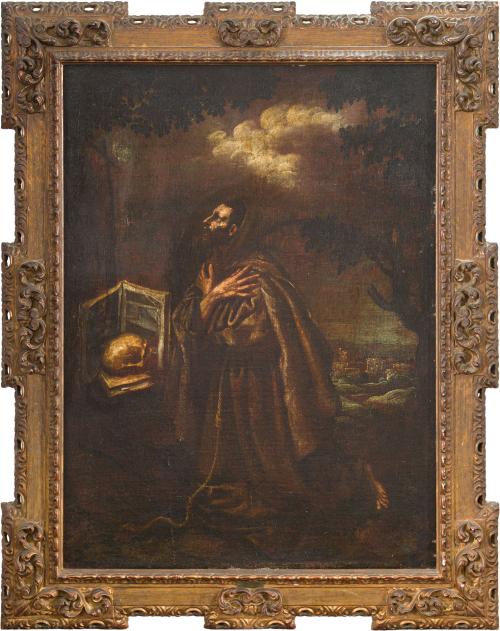 CÍRCULO DE LUIS TRISTÁN (1585-1624), San Francisco orante a