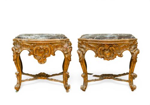 Pareja de consolas Carlos III, España, S. XVIIIEn madera 