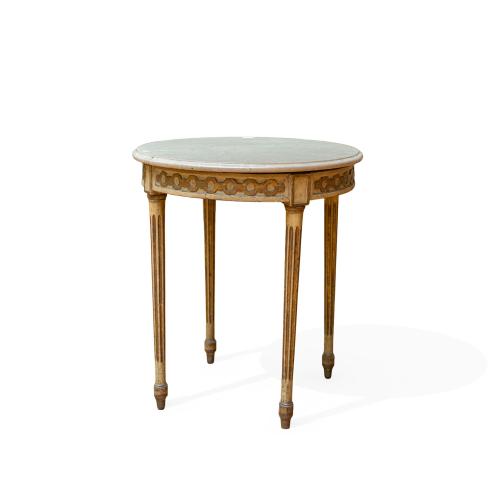 Mesa redonda estilo Luis XVI, Francia, s. XIXEn madera ta