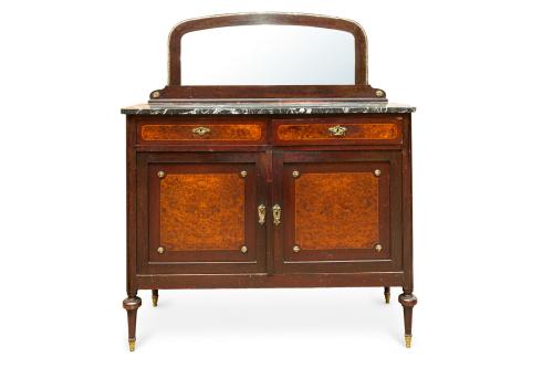 Mueble aparador con espejo a juego, España, ff. s. XIXEn 