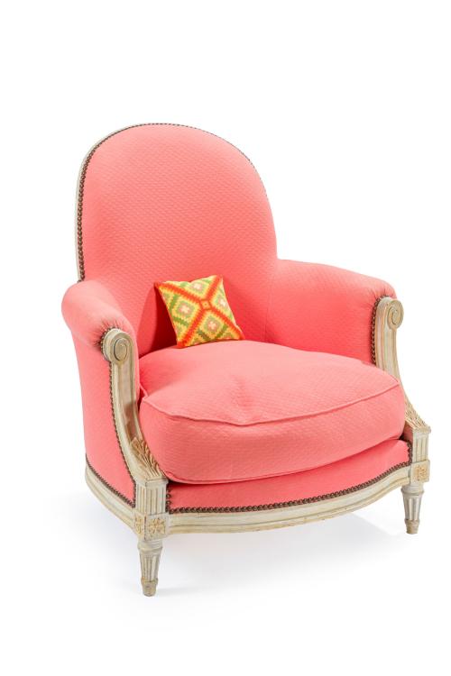 "Bergère" estilo Luis XVI en madera pintada en crudo con de