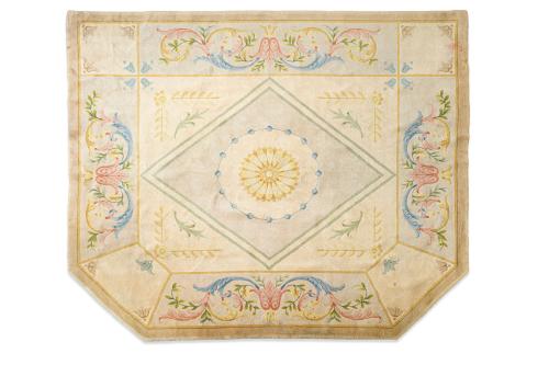 Alfombra estilo Aubusson en lana, s. XXCampo central en t