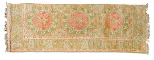 Alfombra española de pasillo en lana diseño Cuenca, c. 1950